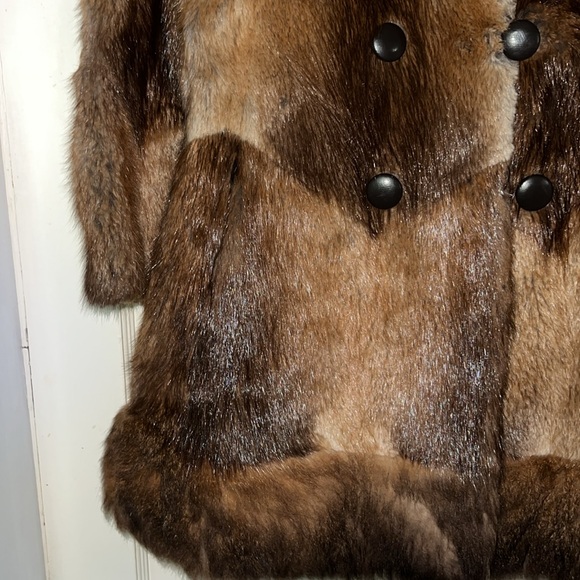 Vintage fur coat Bon Marche muskrat patchwork - Picture 3 of 12